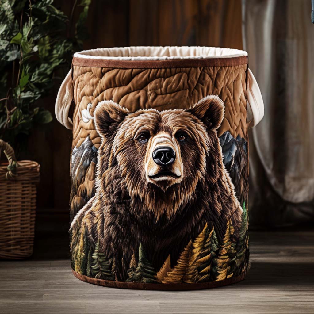 Quilted laundry basket - Bear — view 1