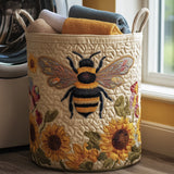 Quilted laundry basket - Bees and flowers — view 1