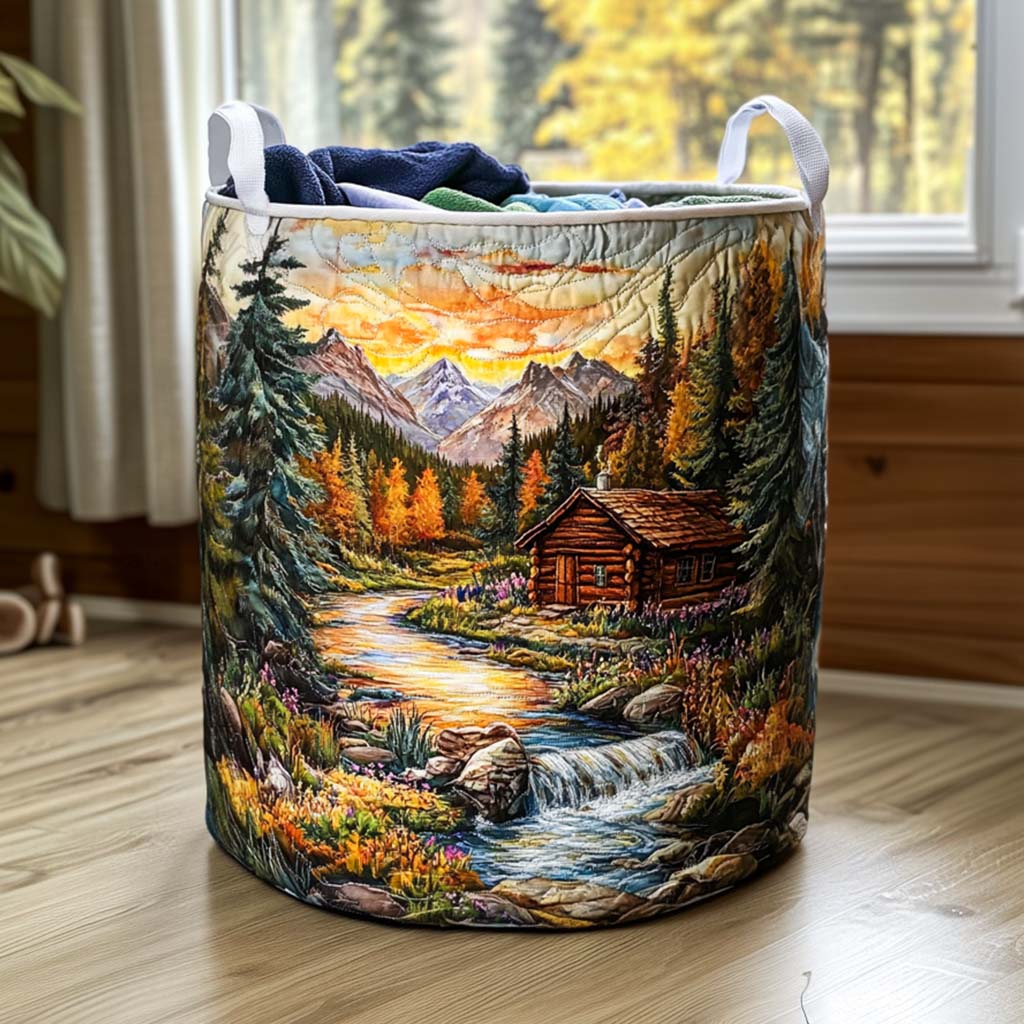 Quilted laundry basket - Bees and flowers — view 1