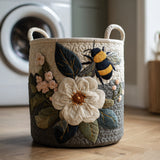 Quilted laundry basket - Bees and flowers — view 1