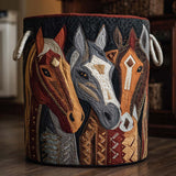 Quilted laundry basket - Patterned natural landscape — view 1