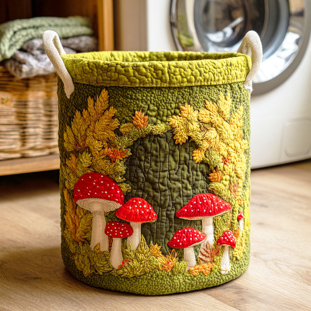 Quilted laundry basket - Patterned natural landscape — view 1