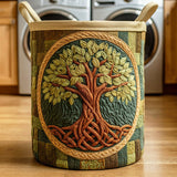 Quilted laundry basket - Patterned natural landscape — view 1