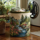 Quilted laundry basket - Patterned natural landscape — view 1