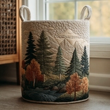 Quilted laundry basket - Patterned natural landscape — view 1