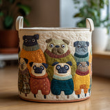 Quilted laundry basket - Pug — view 1