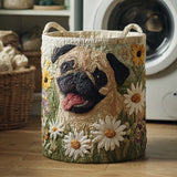 Quilted laundry basket - Pug — view 1