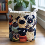 Quilted laundry basket - Pug — view 1