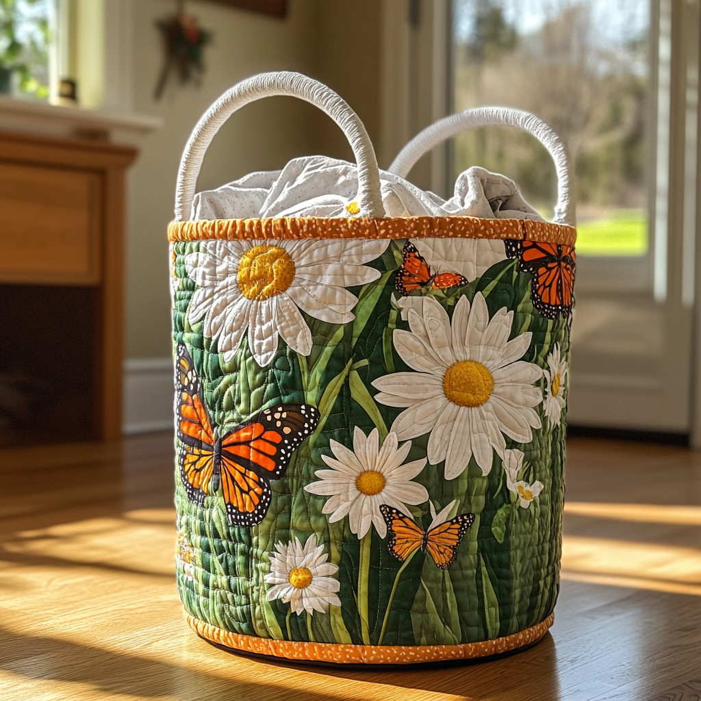 Quilted laundry basket - Sunflowers — view 1