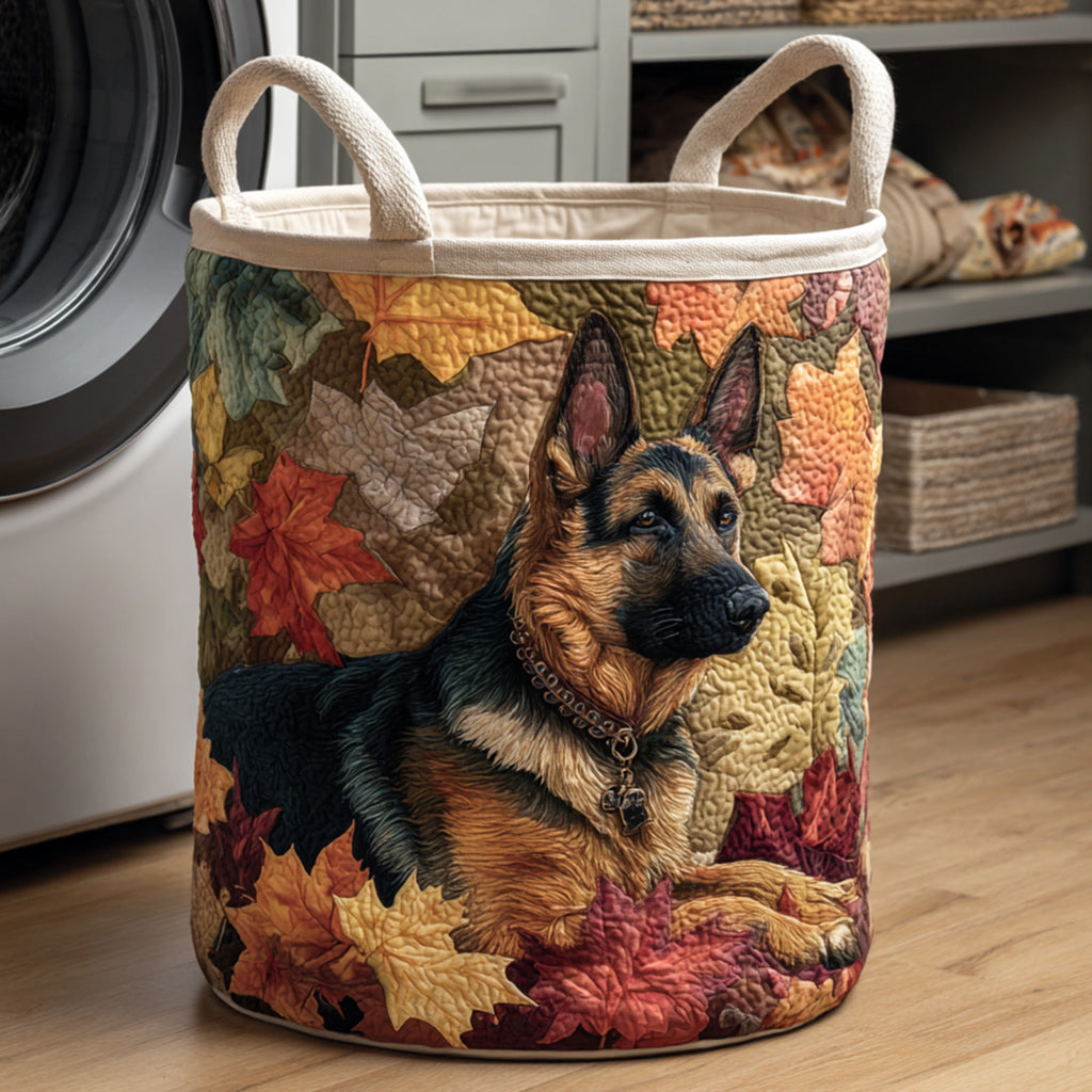 Quilted laundry basket - German Shepherd — view 1