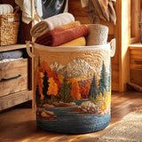 Quilted laundry basket - Autumn leaves — view 1