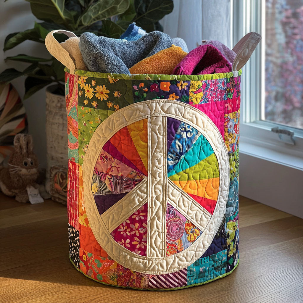 Quilted laundry basket - Patchwork pattern — view 1