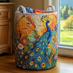 Quilted laundry basket - Peacock — view 1
