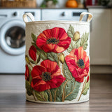 Quilted laundry basket - Red poppies — view 1