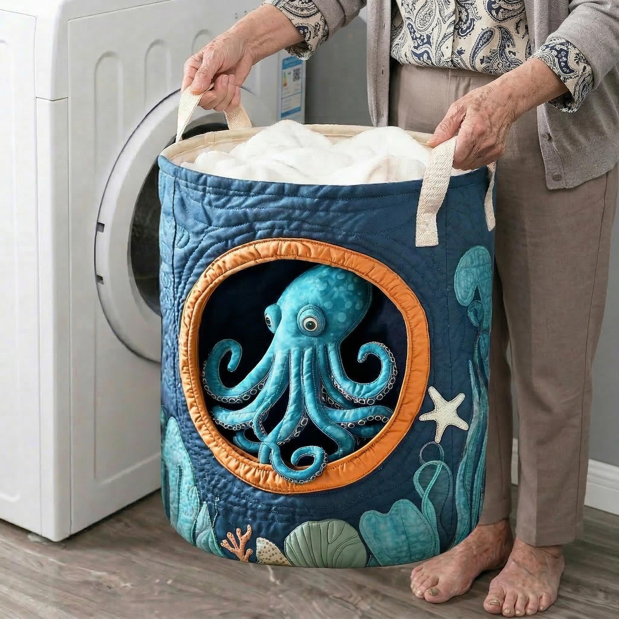 Quilted laundry basket - Polyp — view 2