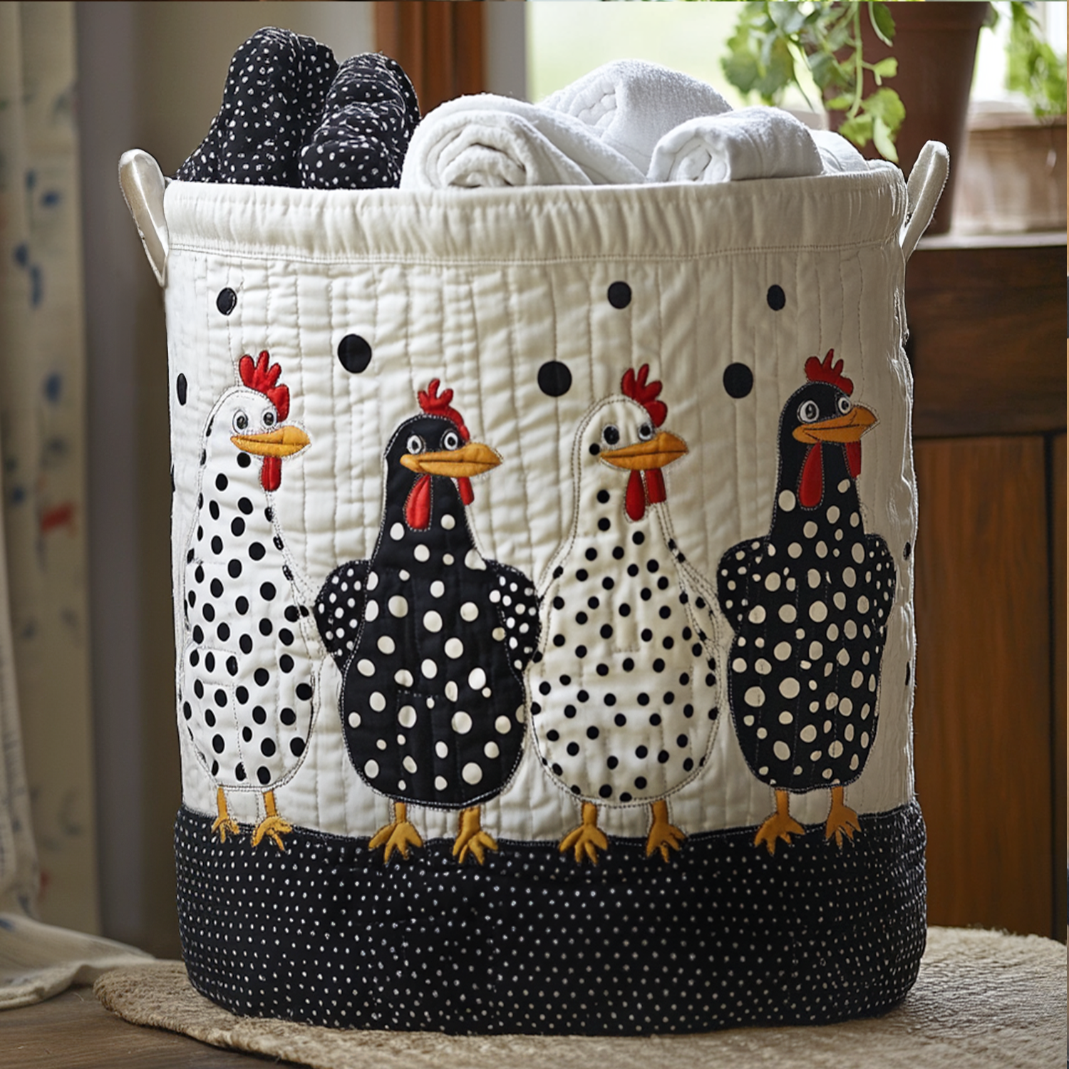 Quilted laundry basket - Punkten — view 1