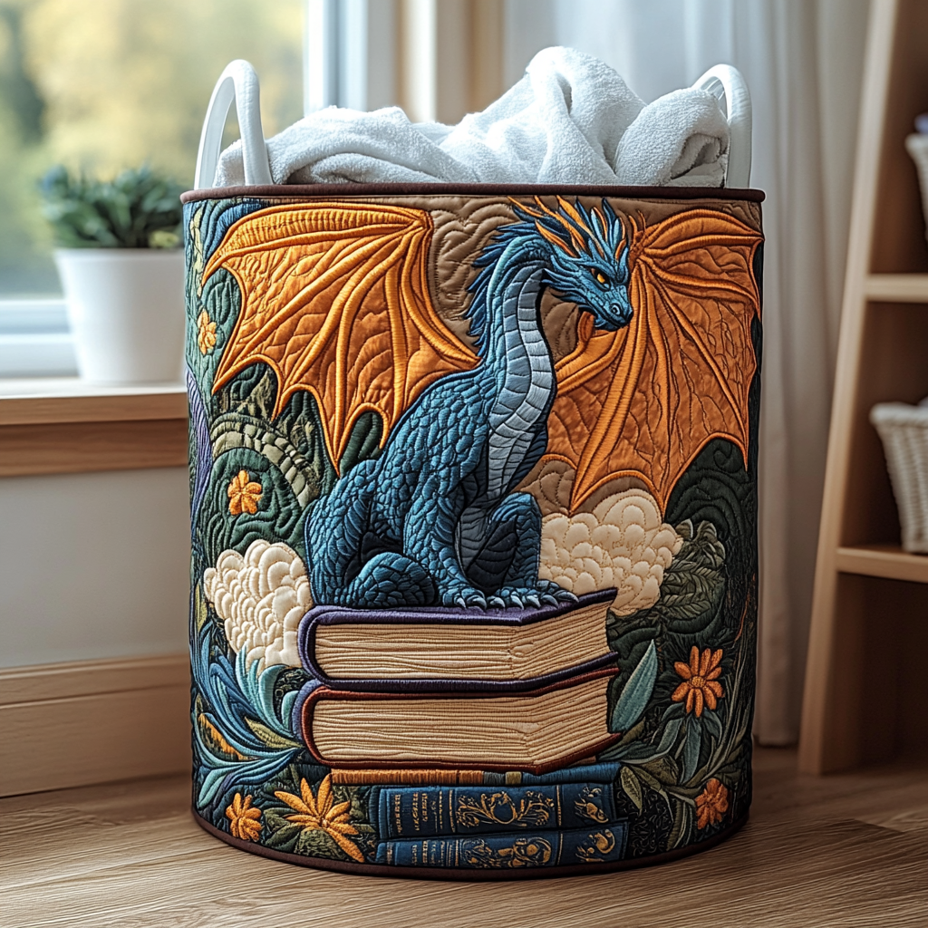Quilted laundry basket - Dragon — view 1