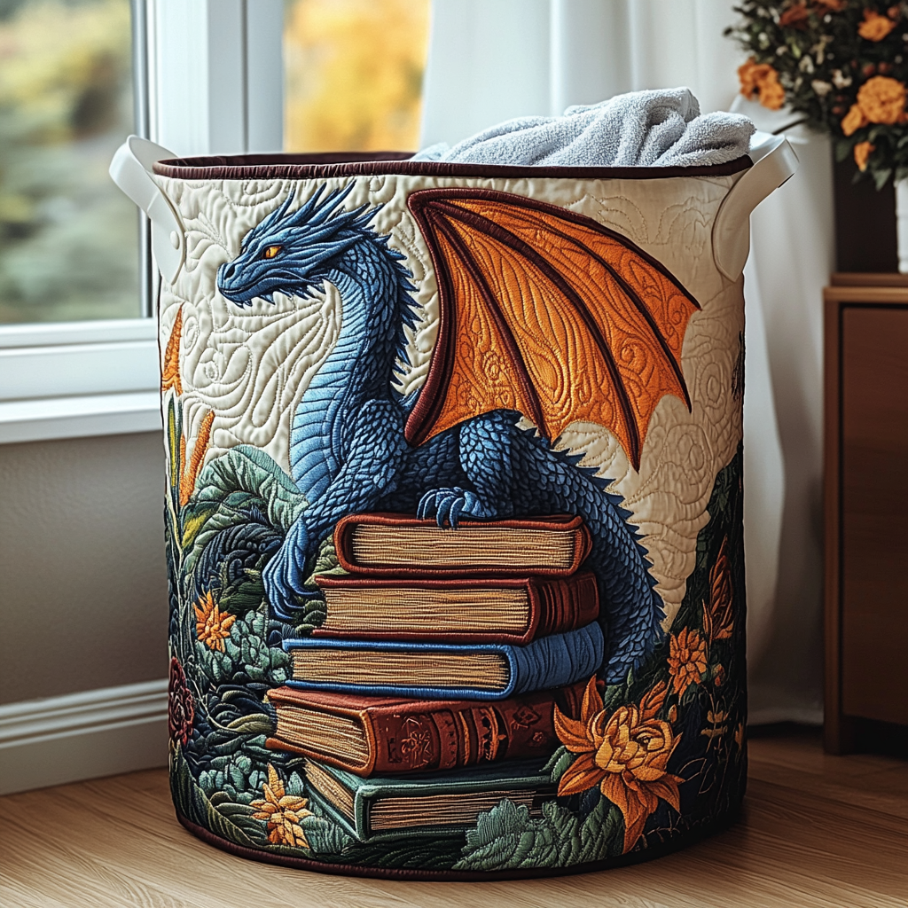 Quilted laundry basket - Dragon — view 1