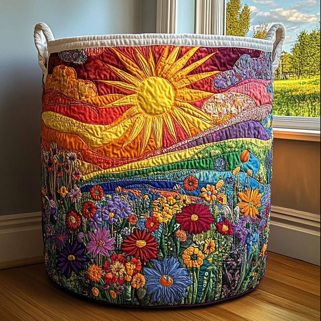 Quilted laundry basket - Sunshine — view 1