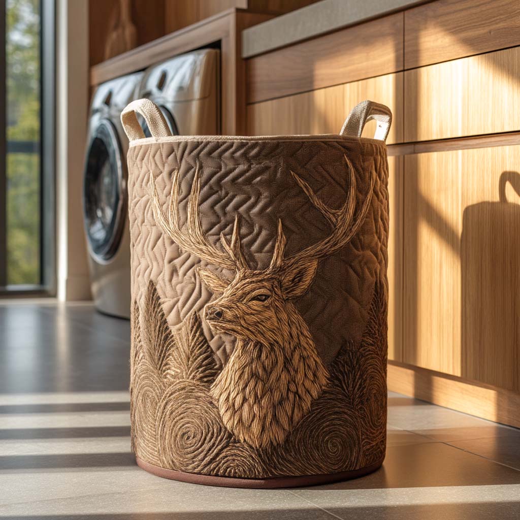 Quilted laundry basket - Deer — view 1
