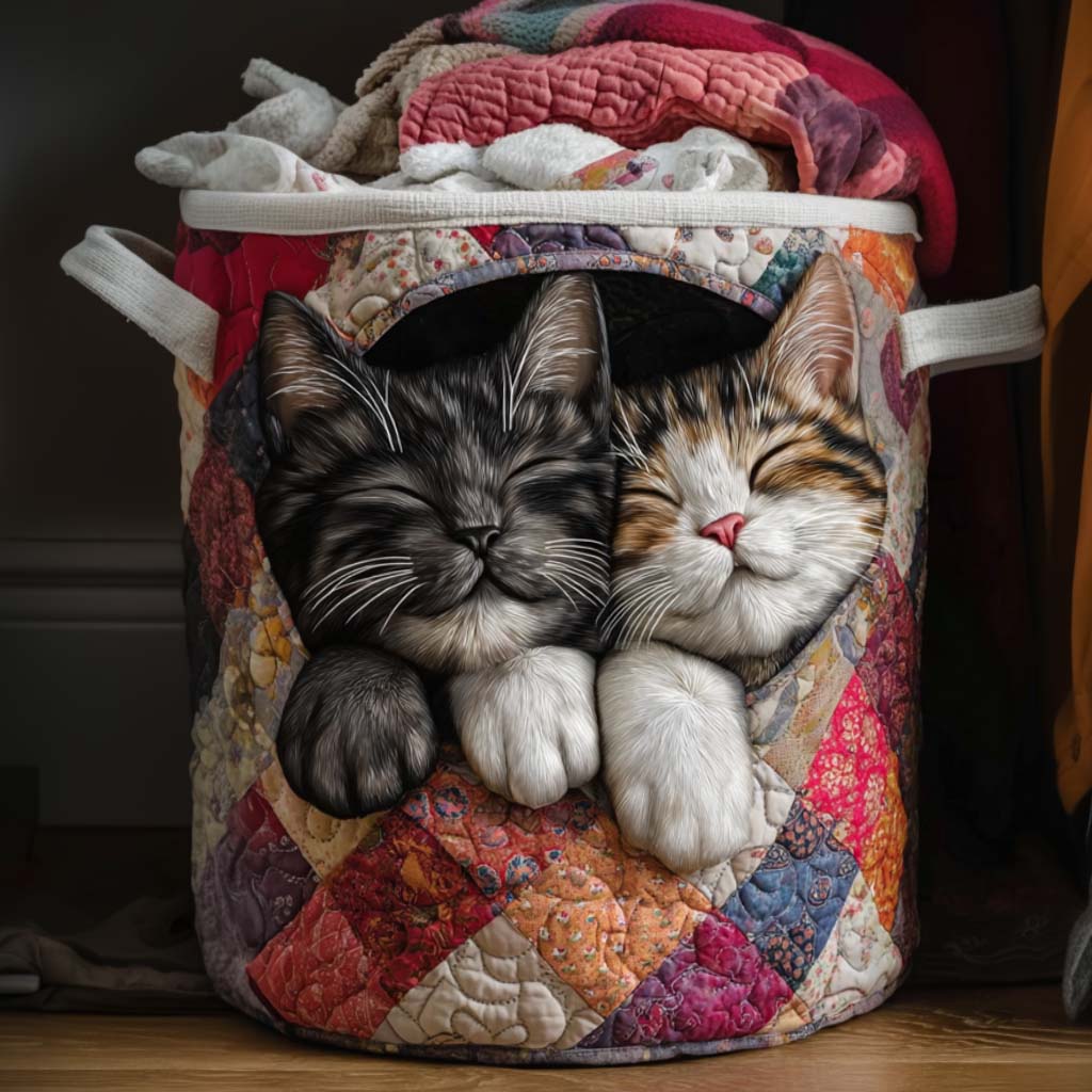 Quilted laundry basket - Loving couple — view 1