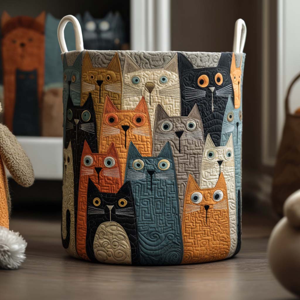 Quilted laundry basket - colourful fantasy — view 1