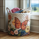 Quilted laundry basket - colourful ropte — view 1