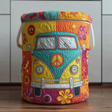 Quilted laundry basket - colourful hippie style — view 1