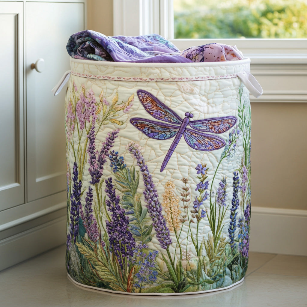 Quilted laundry basket - Dragonflies — view 1