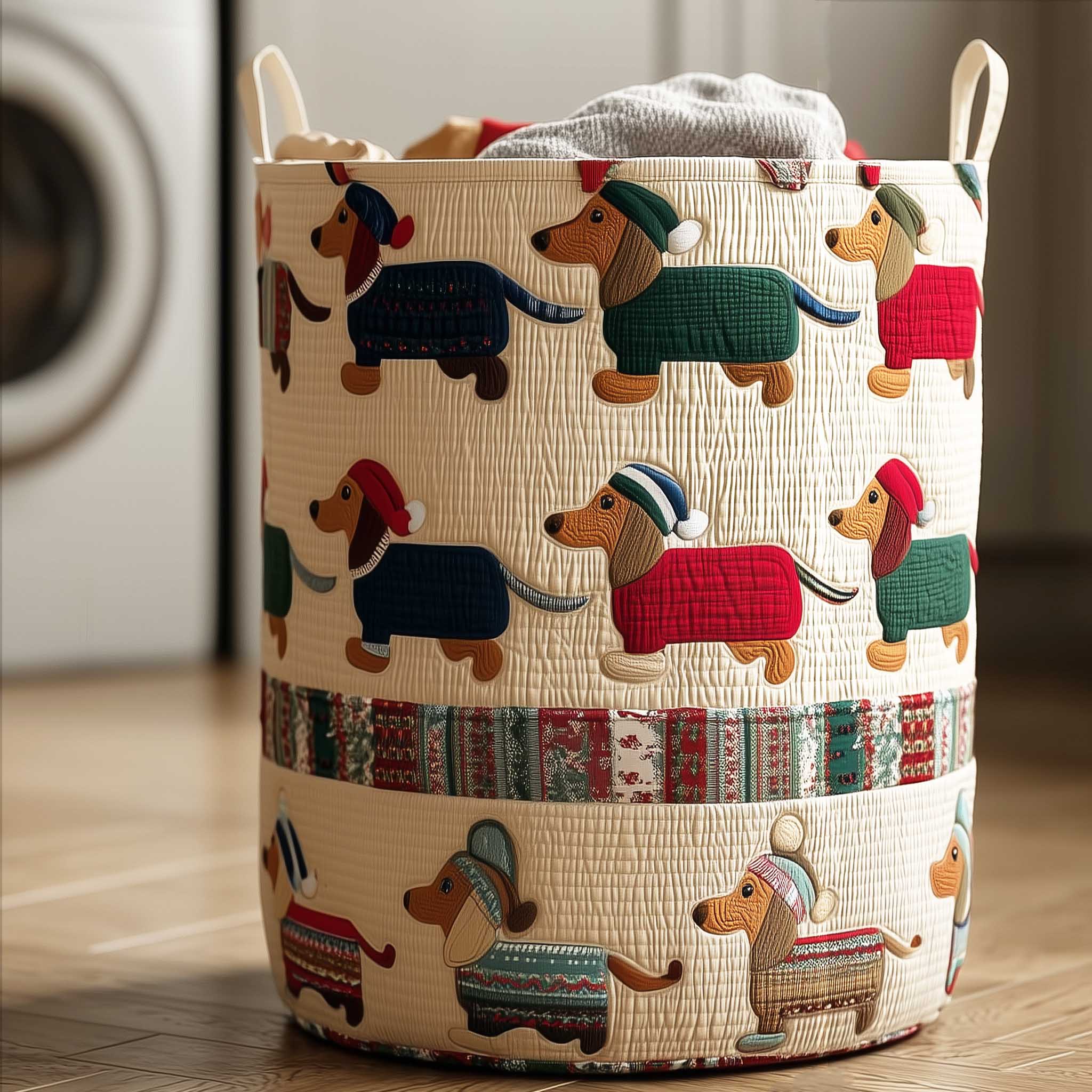 Quilted laundry basket - Dachshund — view 1