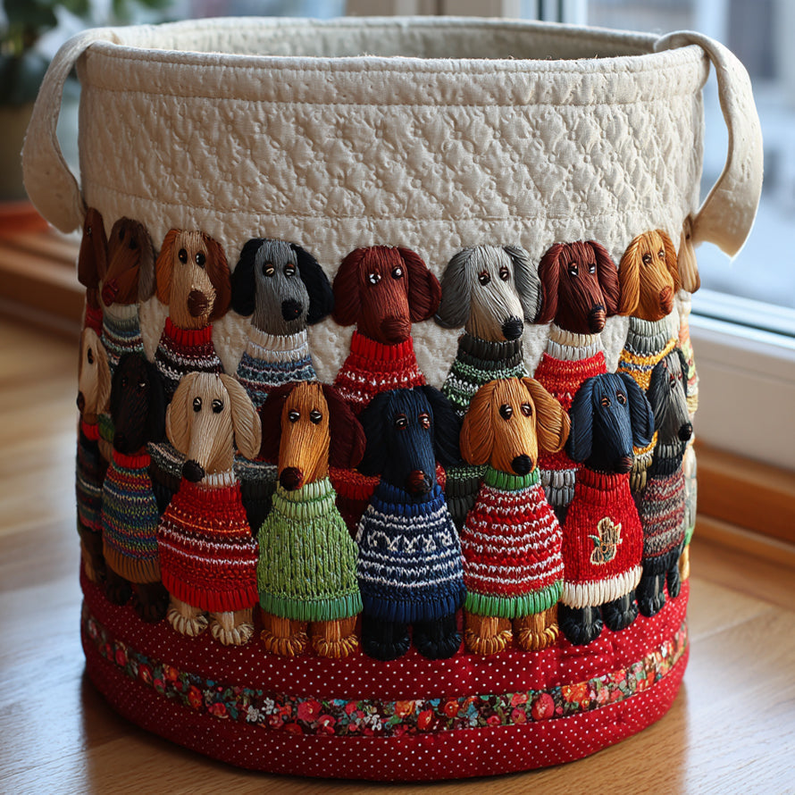 Quilted laundry basket - Dachshund — view 1
