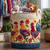 Quilted laundry basket - Farm hens — view 1