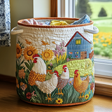 Quilted laundry basket - Farm hens — view 1