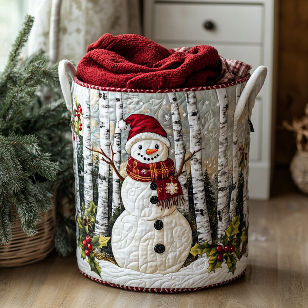 Quilted laundry basket - Winter pattern — view 1