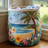 Quilted laundry basket - Sea motif — view 1
