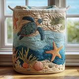 Quilted laundry basket - Sea motif — view 1