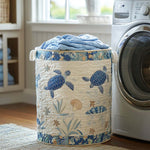 Quilted laundry basket - Sea motif — view 1