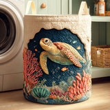 Quilted laundry basket - Sea turtle — view 1