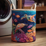 Quilted laundry basket - Sea turtle — view 1