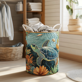 Quilted laundry basket - Sea turtle — view 1