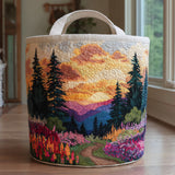 Quilted laundry basket - Natural landscape — view 1