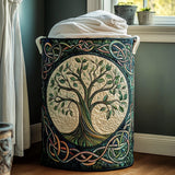 Quilted laundry basket - Natural landscape — view 1
