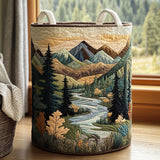 Quilted laundry basket - Natural landscape — view 1