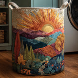Quilted laundry basket - Natural landscape — view 1