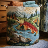 Quilted laundry basket - Natural landscape — view 1