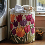 Quilted laundry basket - Tulip — view 1