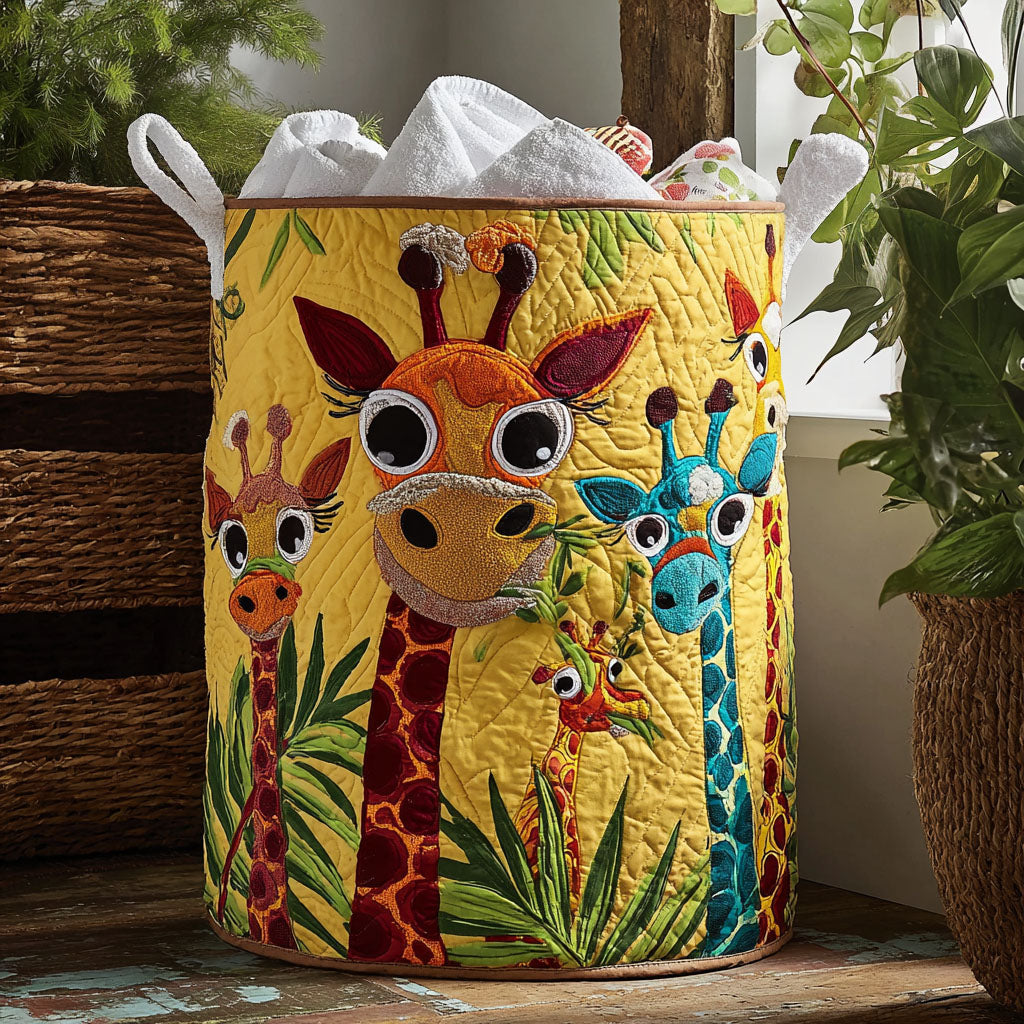 Quilted laundry basket - Funny giraffe — view 1