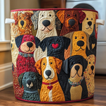 Quilted laundry basket - Cheerful dog — view 1