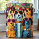 Quilted laundry basket - Cheerful dog — view 1