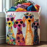 Quilted laundry basket - Cheerful dog — view 1